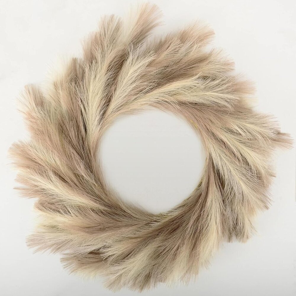 Boho Pampas Wreath 27 Inch Faux Silk Front Door